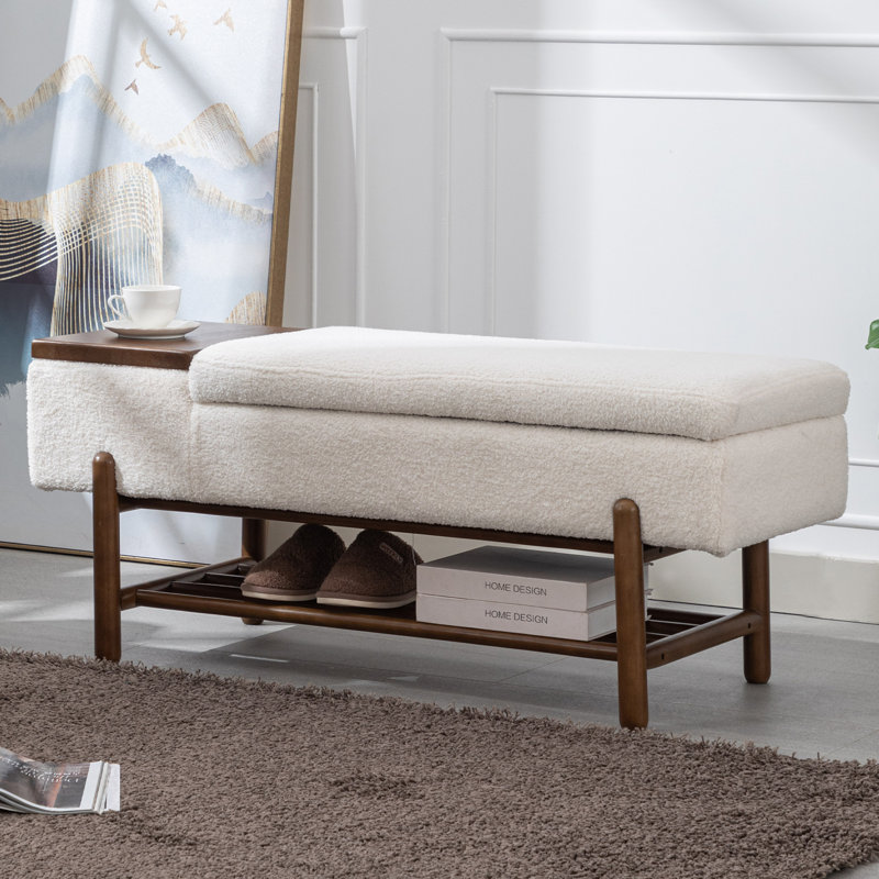 Banc de rangement Mehrie, Blanc