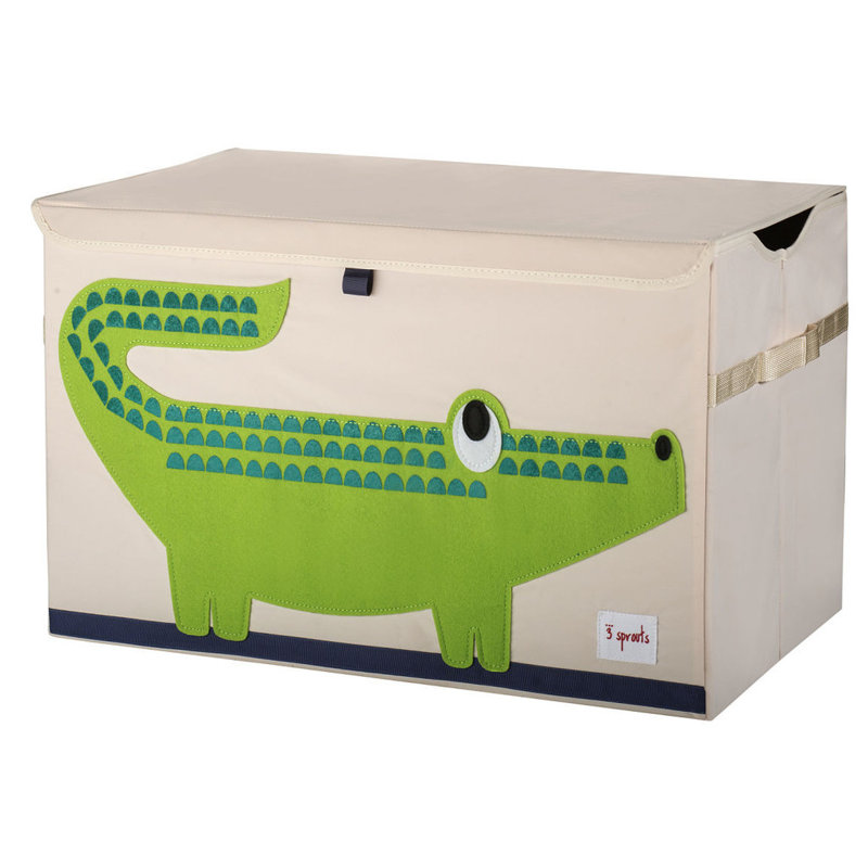 3 Sprouts  - Toy Chest Storage Box for Kids Playroom, Crocodile