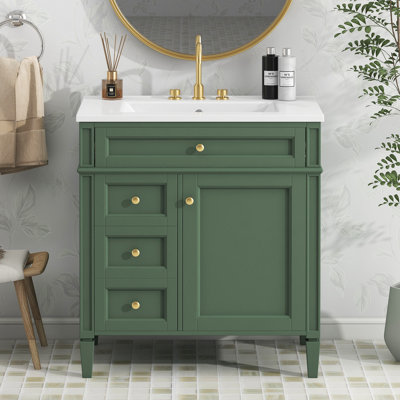 Meuble-lavabo de 30 po avec lavabo supérieur
