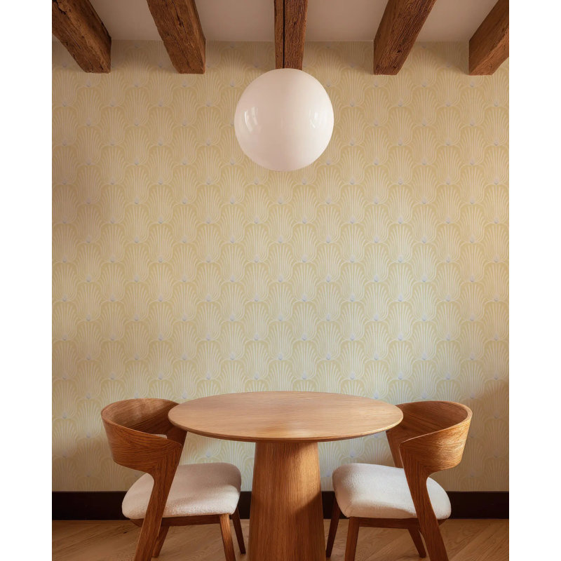 Plume Carlyle - Papier peint, Jaune délavé, Peler et coller, Self-adhesive