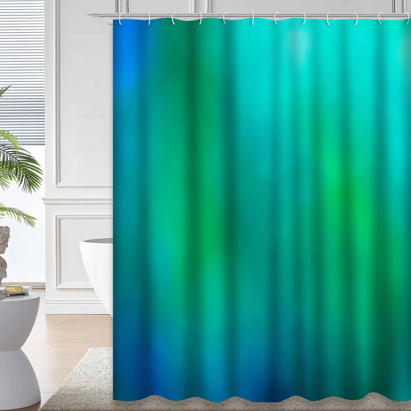 Rideau de douche vert avec 12 crochets, L 72 po x l 72 po