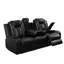 Deep black Breathing Leather Living Room Sectional Recliner Sofa & Loveseat set，with LED Light-730145715