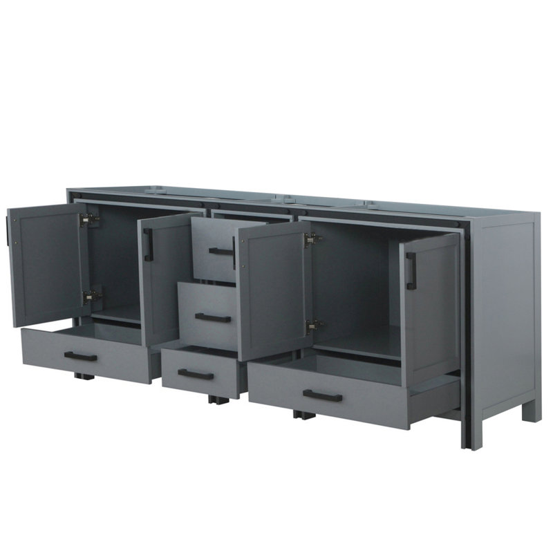 Meuble-lavabo double gris foncé 84 po X P 22 po D, Gris foncé, 84"