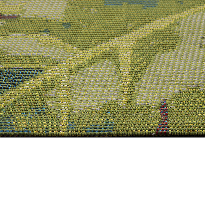 Akera Pink/Green/Plum Indoor/Outdoor Rug, Rectangle 3'3" x 4'11"