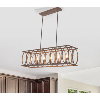 Luminaire suspendu linéaire à 6 lumières pour îlot de cuisine Stenberg