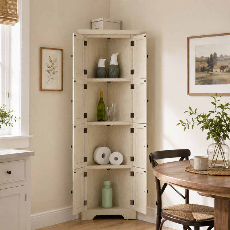  Armoire de rangement 72 po avec 8 portes, Beige
