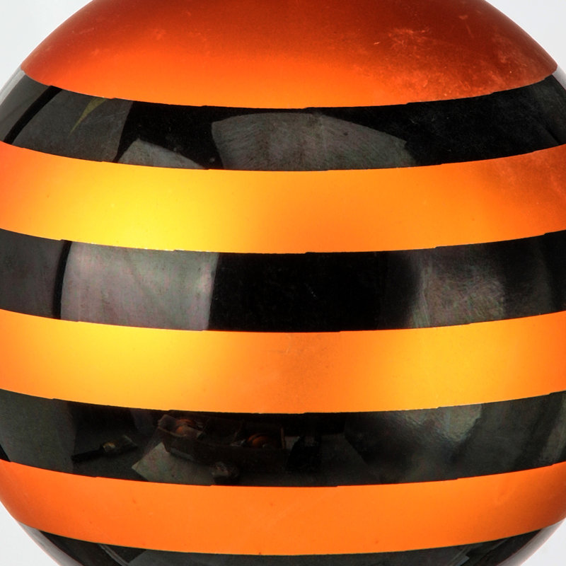 Ornement boule de verre 3 "Halloween, Orange / noir