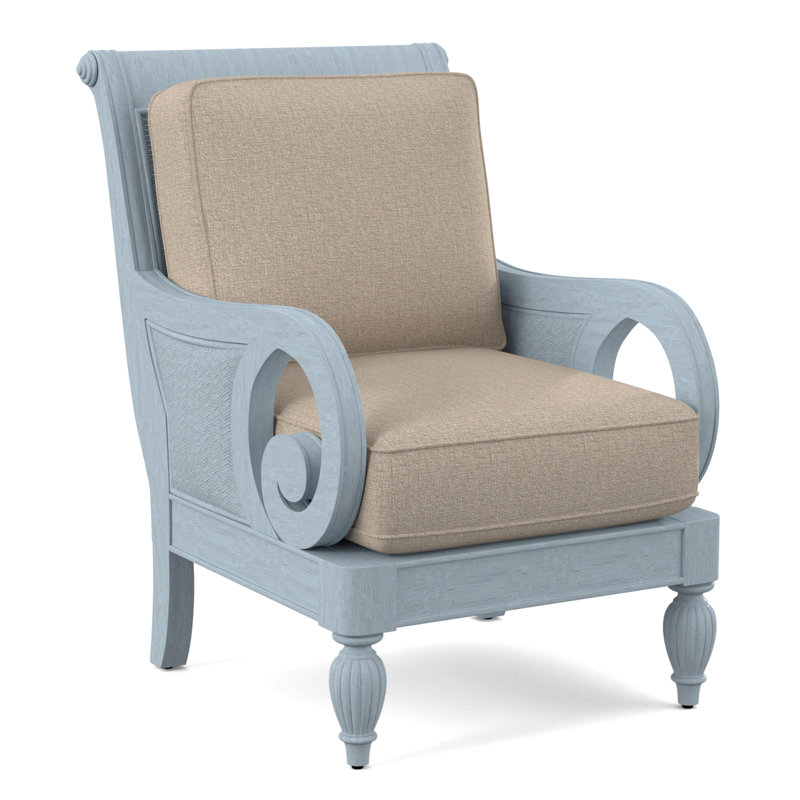 Grand View 71.12Cm Wide Armchair, Eggshell Crypton Performance; 0884-93, Sea Glass Finish