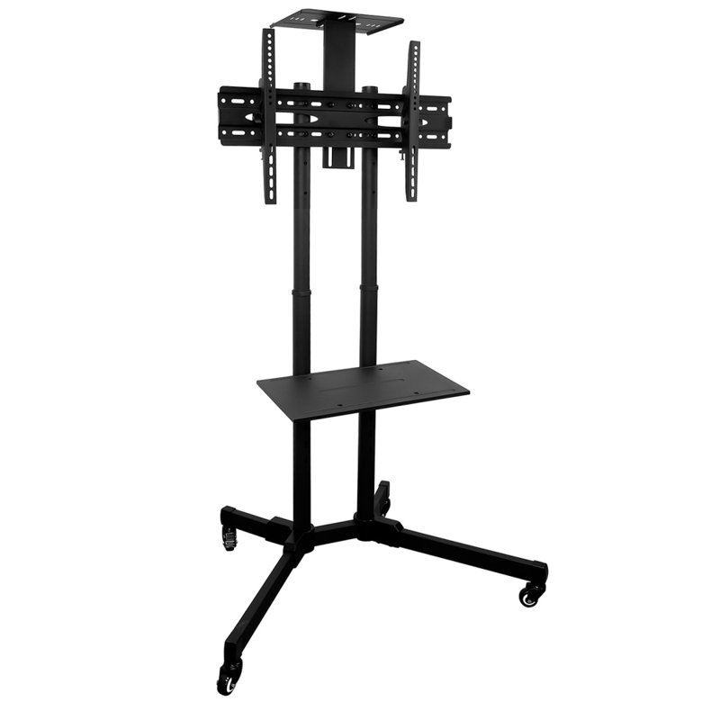 Mount-It Height Adjustable Mobile TV Stand w/ Cart, Shelf & Rolling Casters Fits 37-70 in. Screens