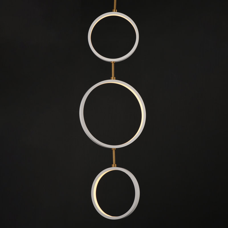 Hoopla-Multi-Light Pendant, White/Gold