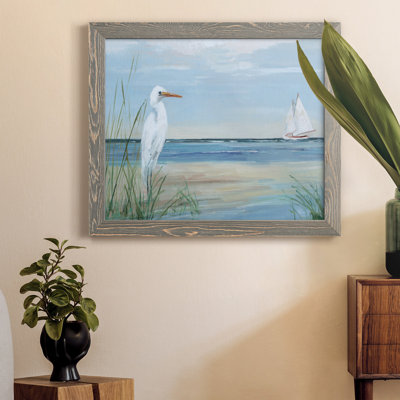 Summer Heron - Peinture sur toile encadrée