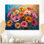 Fleurs vibrantes de marguerites multicolores I - marguerites, salon d'art mural