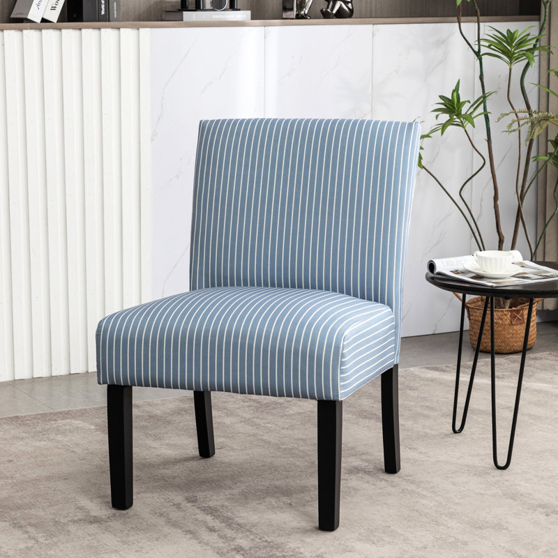 Siège à rayures bleues - Rembourrage en mousse confortable, fabrication en bois, rehausse la rayure de la chaise rembourrée, rembourrage doux pour le confort, base solide, s'adapte à de multiples décors intérieurs