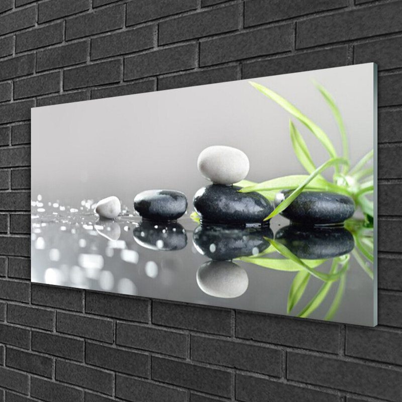 Art Stones Grass - No Frame Print on Glass