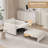 Modern Accent Chair with Side Pocket, Extra Long Convertible 4-in-1 Sleeper Chair in Corduroy Fabric, for Living Room, Study, or Bedroom-95943504