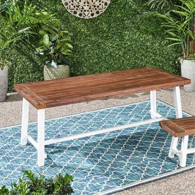 79 tables de salle à manger en bois pour l'extérieur 79 - Moderne de style industriel en bois avec 8 sièges en métal L 79 po x l 36 po H 30 po. Finition de table brun foncé et blanc