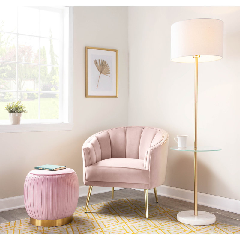  Benley Velvet Armchair, Blush Velvet