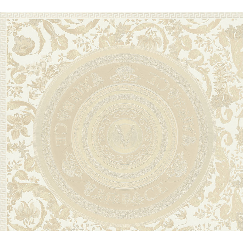 Versace Luminous Ember Unpasted Vinyl Wallpaper, Cream/Tan