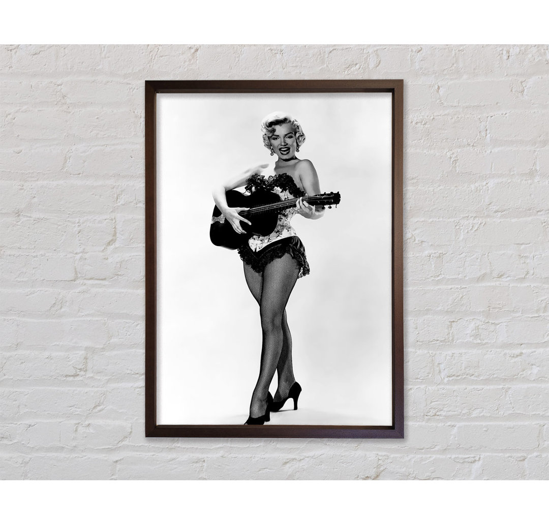 Marilyn Monroe, Gitarre spielend - Einzelner Bilderrahmen Kunstdrucke auf Leinwand