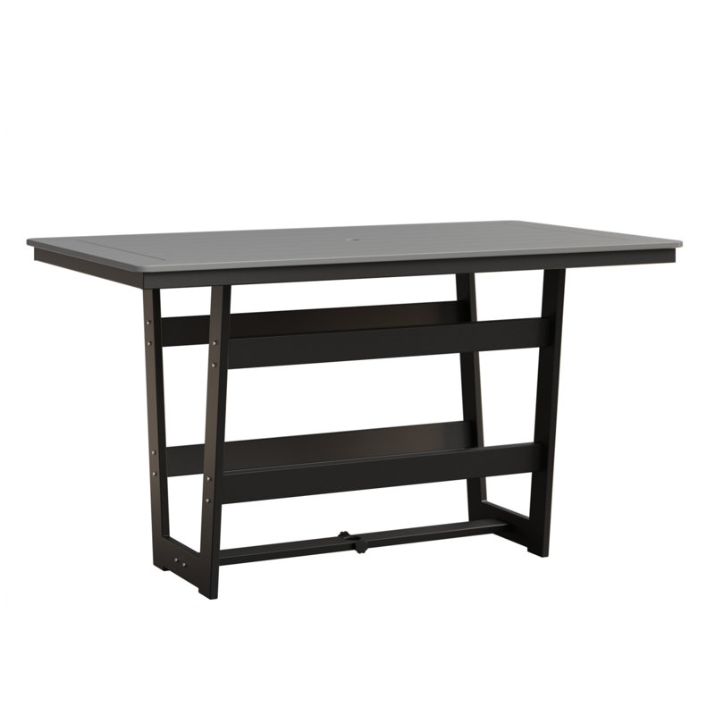 Hudson Outdoor Bar Table, Fog, Matte Black