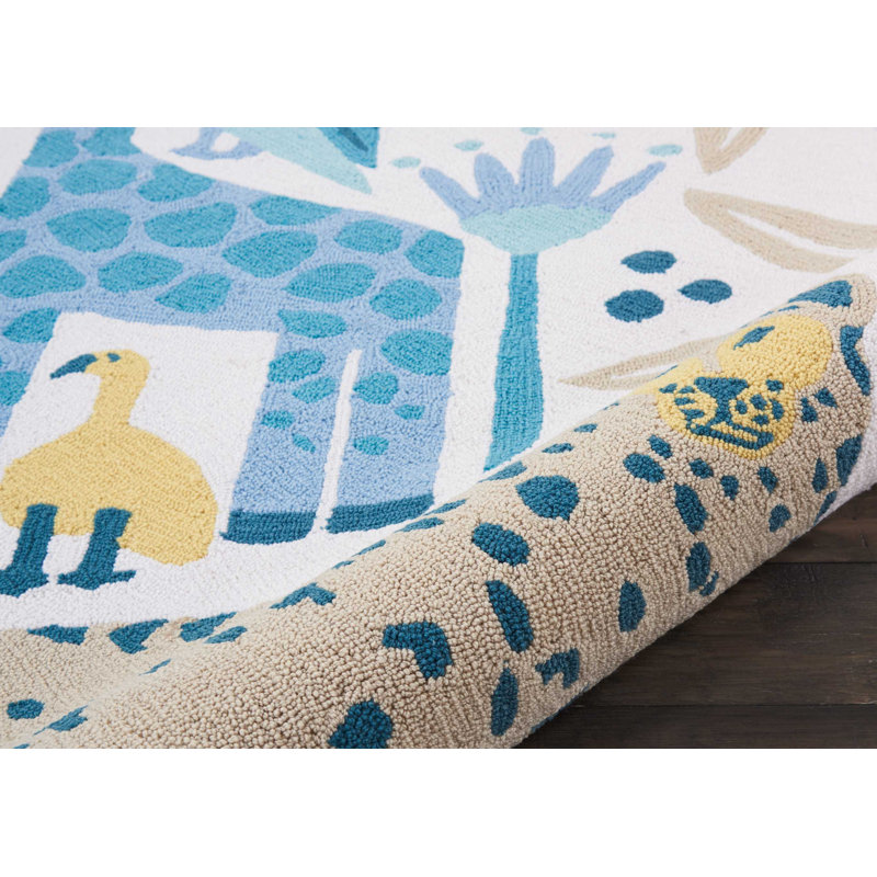 Tapis bleu pour enfant Charline, Rectangle 3 pi 6 po x 5 pi 6 po