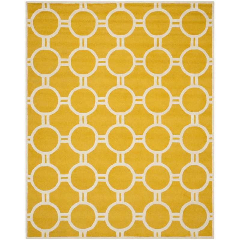 Sanyla Hand Tufted Wool Geometric Rug, Rectangle 2' x 3'