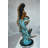 Mermaid with Dolphin Fountain Bronze Statue, Sobel Perfect Outdoor Water Display, 16"L x 16"W x 39"H