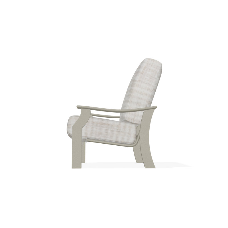 St. Catherine Marine Grade Polymer Deep Seating Cushion Arm Chair, Illusion Plaid Birch, Storm