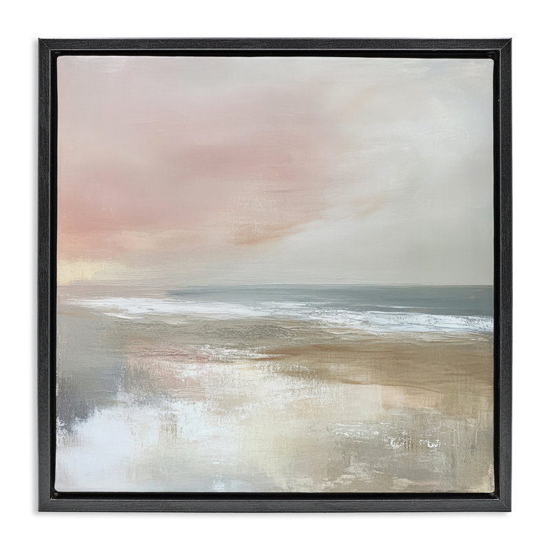 Cadre flottant Mute Landscape Marsh Waters, design par Petal Prints Design, Cadre flottant noir de jais, H 18 po x l 18 po