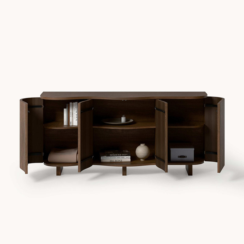Buffet à rayures en forme d'arc, H 29,53 po x l 62,99 po x P 17,72 po