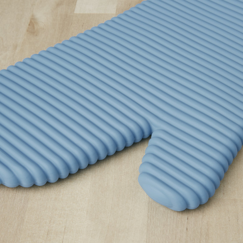 KitchenAid Ribbed Soft Silicone Oven Mitt, Light Blue