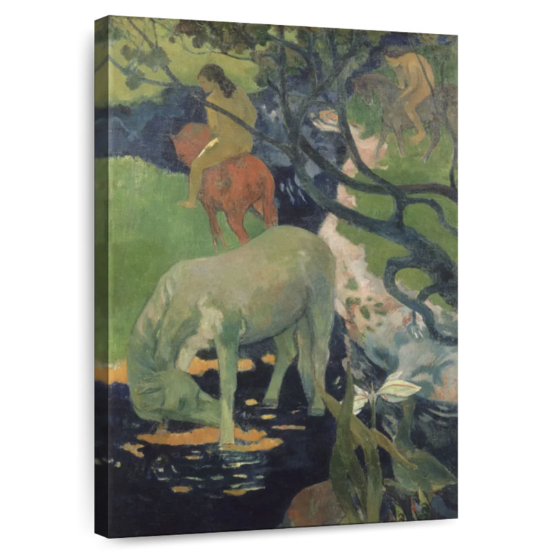 Brampt le cheval blanc, H 36 po x l 24 po