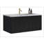 Meuble-lavabo flottant rayé en chêne noir brossé 36 po avec lavabo en céramique blanche 36 po, pré-assemblé-1410095148