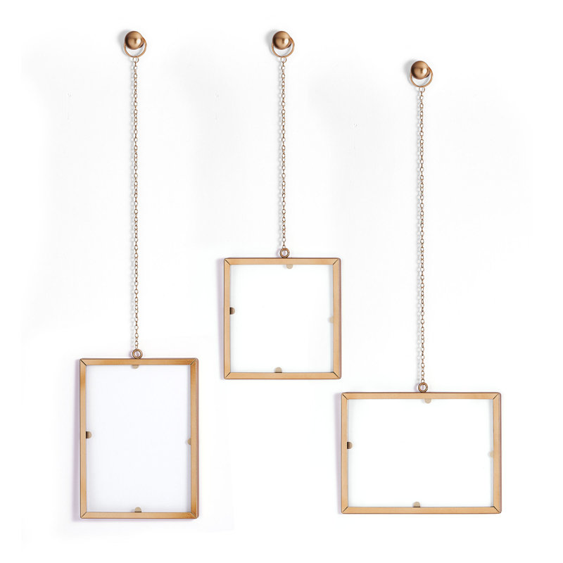 Melannco Rectangular Hanging Metal Frames, Set of 3, Rectangle