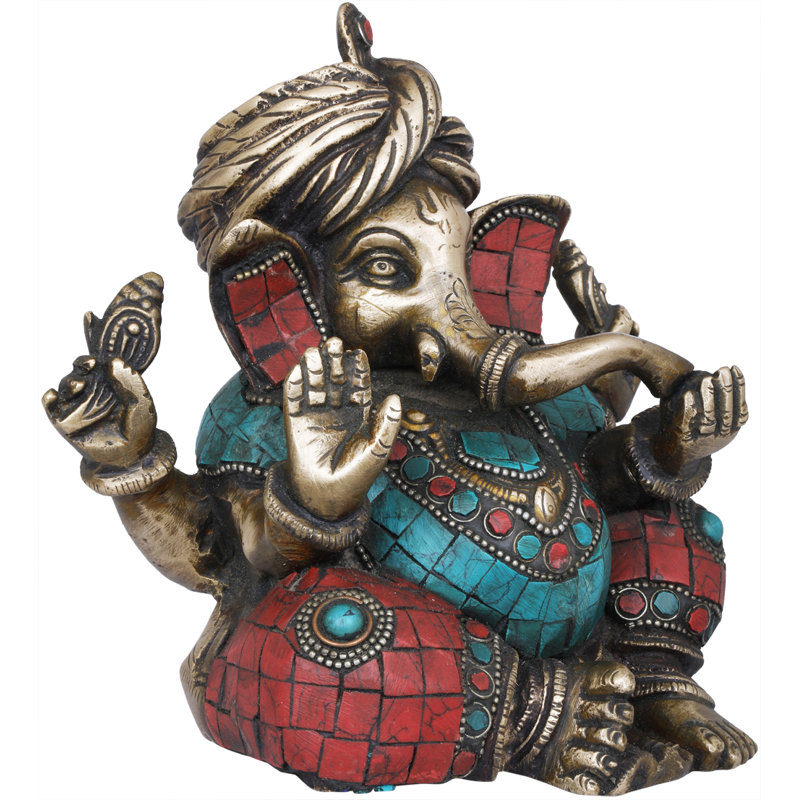 Figurine incrustée Ashirwad Ganesha