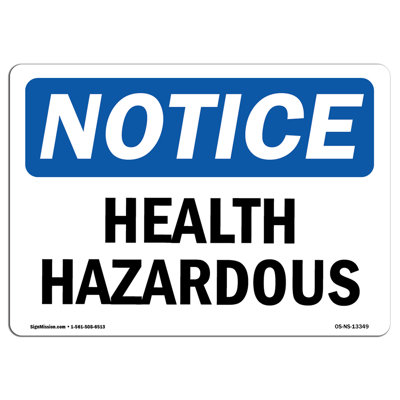 Health Hazards Aluminum Sign 18 x 24