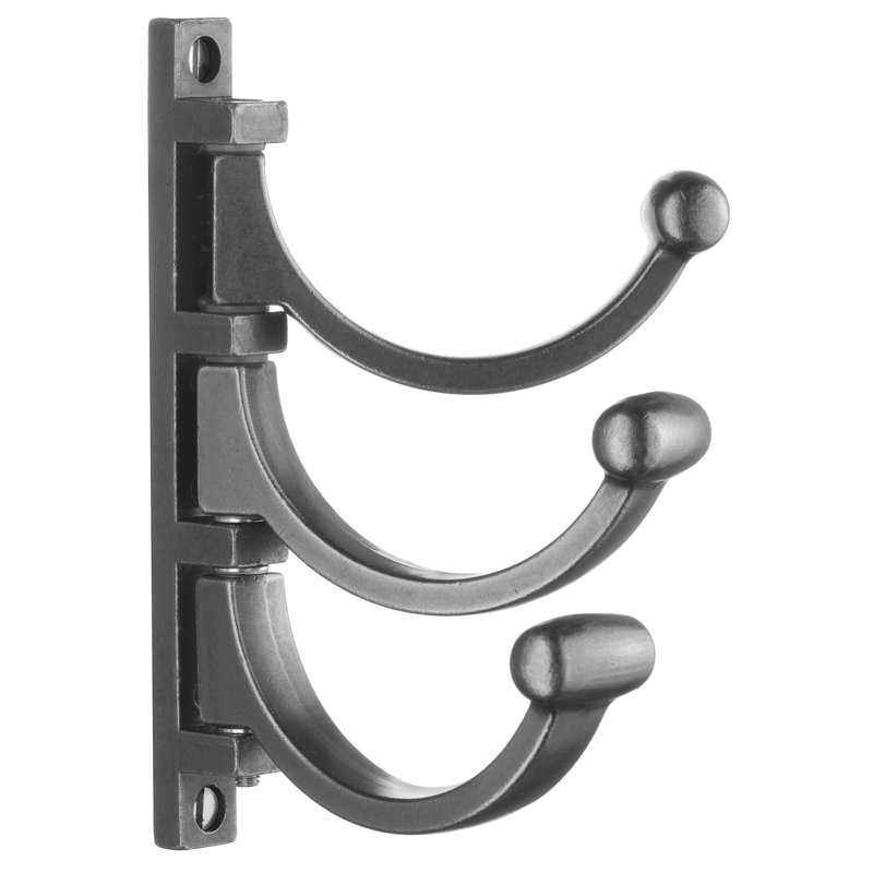 Triple Wall Mounted Robe Hook, Antique Pewter