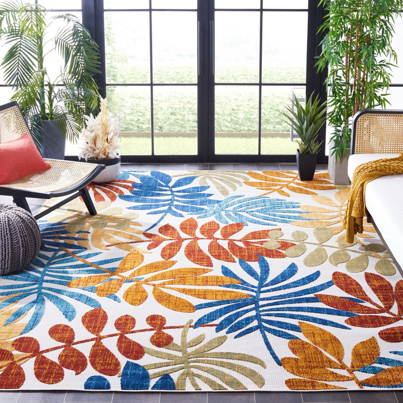 Anakin Performance Floral Indoor/Outdoor Area Rug, Square 8'