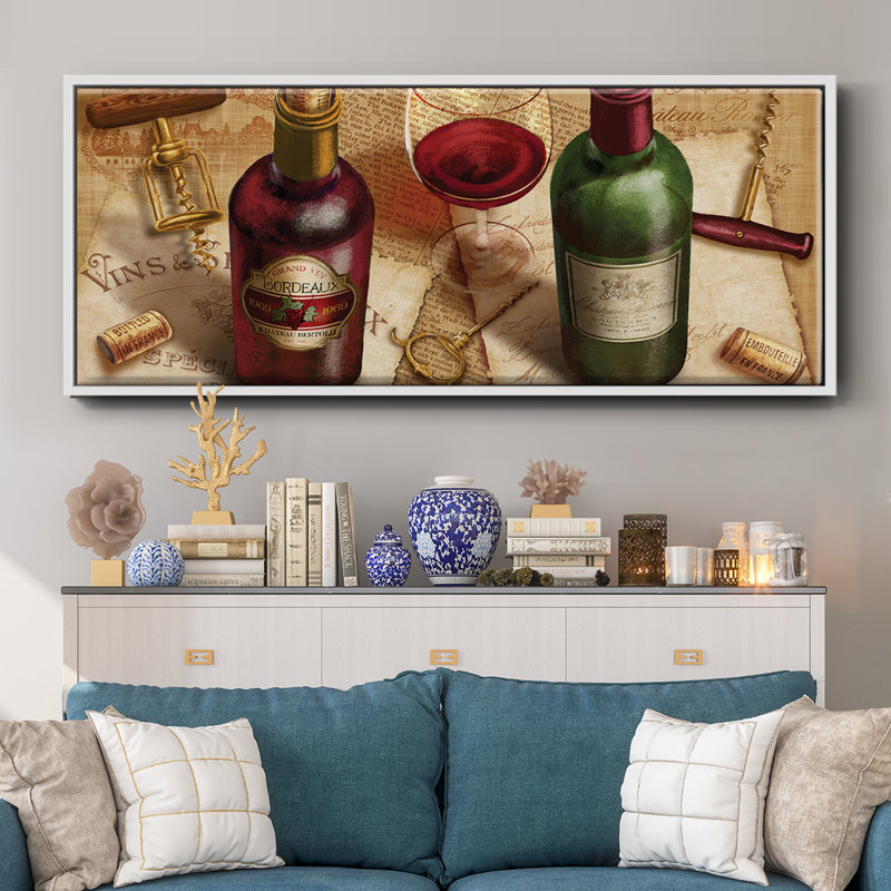 Wine Pairing- Framed Canvas, 24" H x 60" W