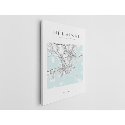 Helsinki Map Print Finland Canvas Print