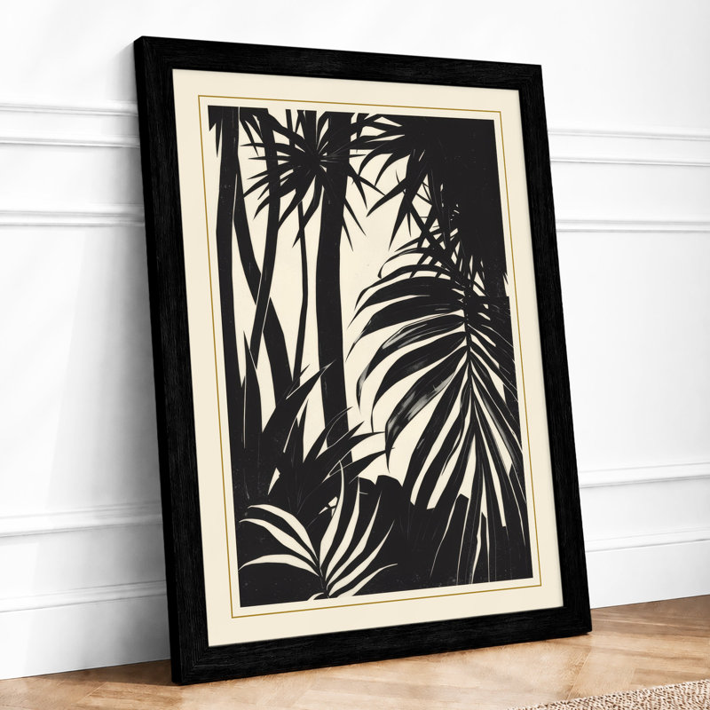 Jungle Fronds Botanical - Framed Print, Black, A4 - 29.7 x 21.0 cm