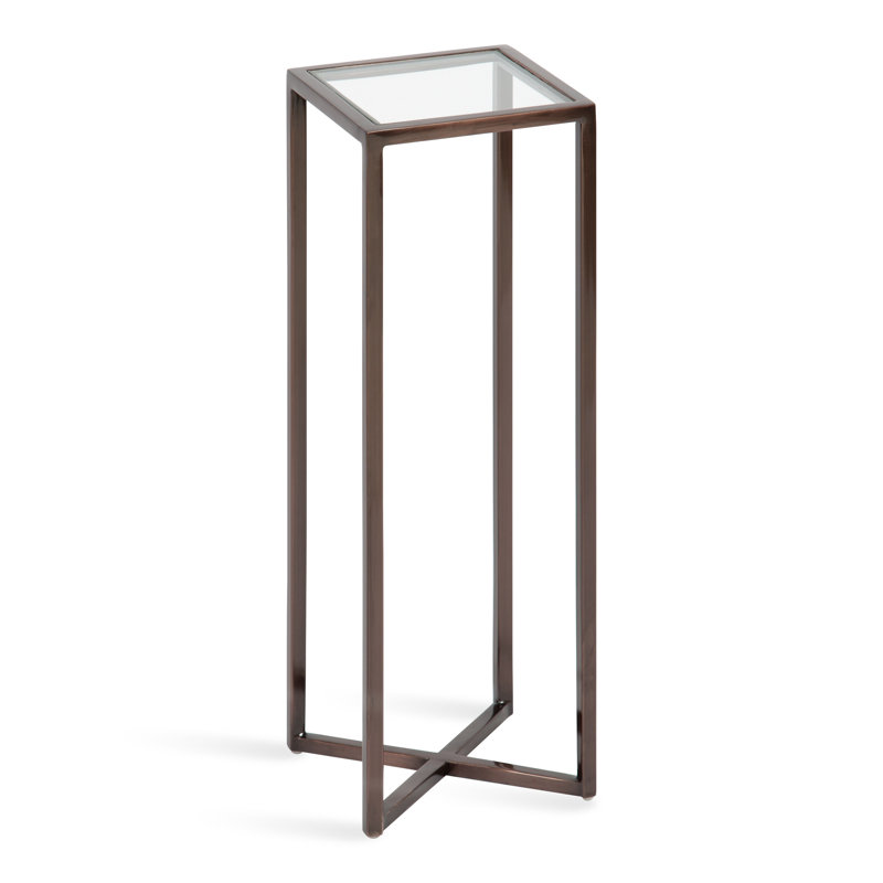 Marisol End Table, Clear Glass Top/Bronze Base