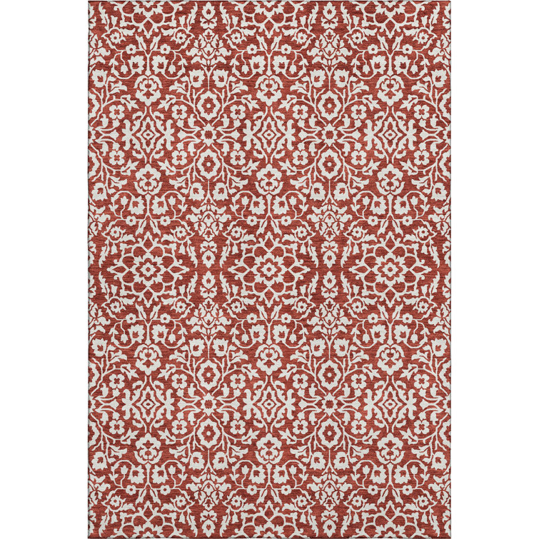Premium Machine Washable Prisco Red Rug