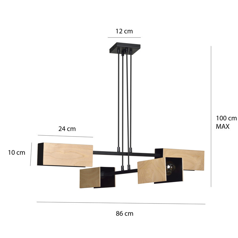 Canaria 4 - Light Unique/Statement Pendant, Black