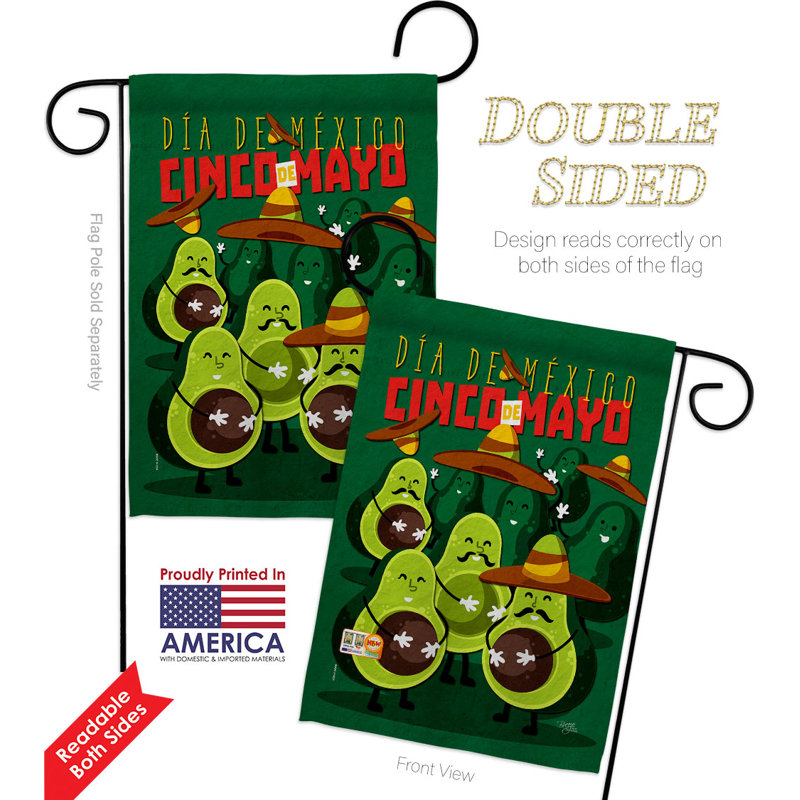 Double Sided 222'' H x 156'' W Polyester Cinco De Mayo Flag Set