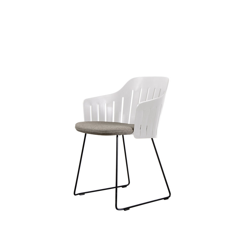 Choice Chair Indoor and Sledge Steel Base with Upholstery Cane-line Zen Seat Cover, Light Brown, White