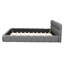 Lit plateforme tapissier très grand avec tissu épais, lit au sol avec structure solide, gris-1471456924