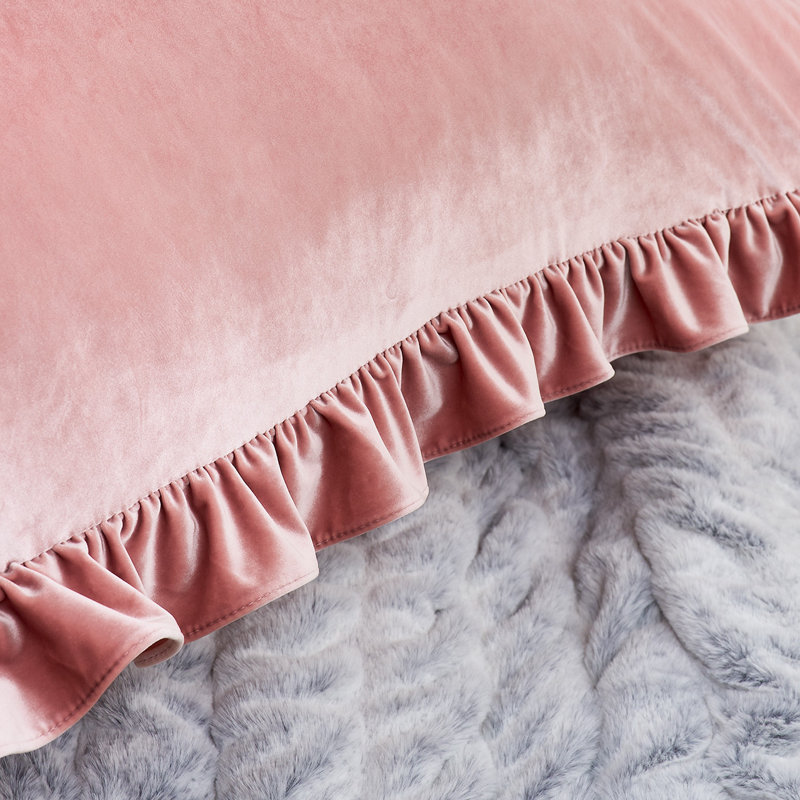 Ensemble de coussins en velours Rainha, Rose
