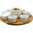 Elama 8 Piece Appetizer Condiment Serving Set with 4 Serving Dishes with Spoon, and Bamboo Tray