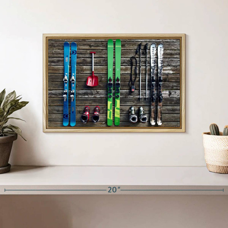 Équipement de ski, Cadre flottant en bois naturel, 13 po x 9 po